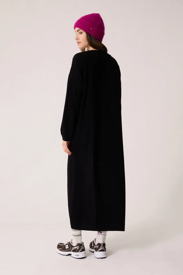 Women Dress Ariette Noir Robe Pull Laine Mrinos Noir Des Petits Hauts Dresses and Skirts