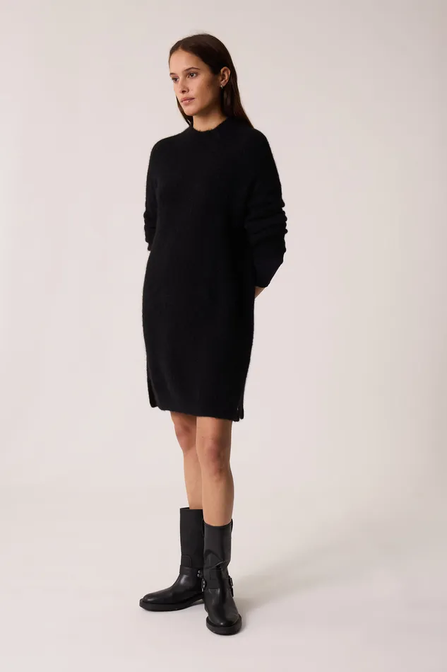 Women Dress Bemilie Noir Robe Alpaga Superfine Noire Des Petits Hauts Dresses and Skirts