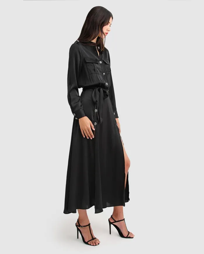 Women Dresses Belle and Bloom Lover To Lover Maxi Shirt Dress 8211 Black