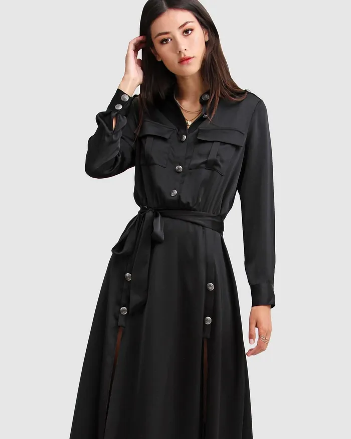 Women Dresses Belle and Bloom Lover To Lover Maxi Shirt Dress 8211 Black