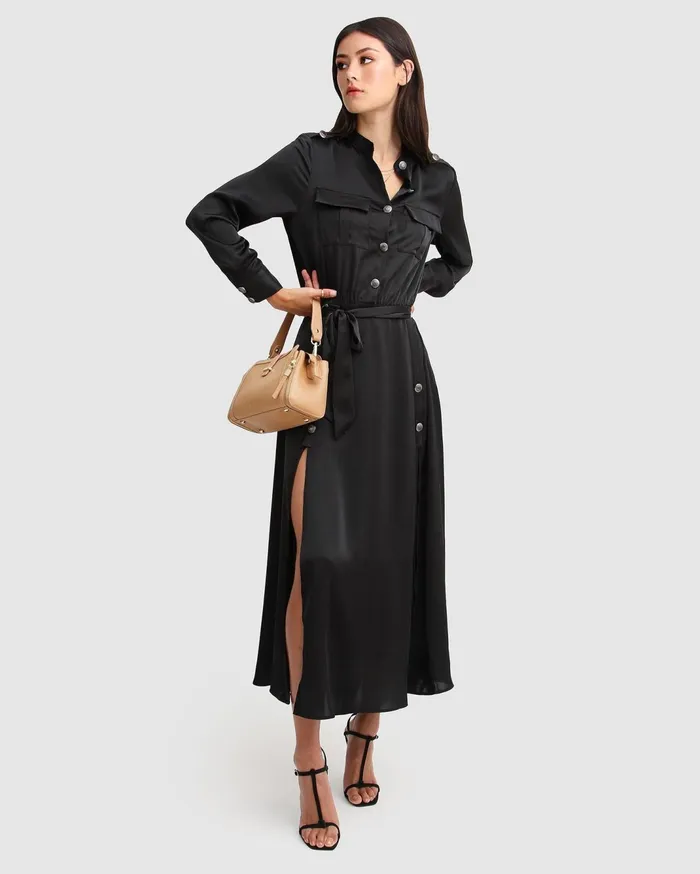 Women Dresses Belle and Bloom Lover To Lover Maxi Shirt Dress 8211 Black