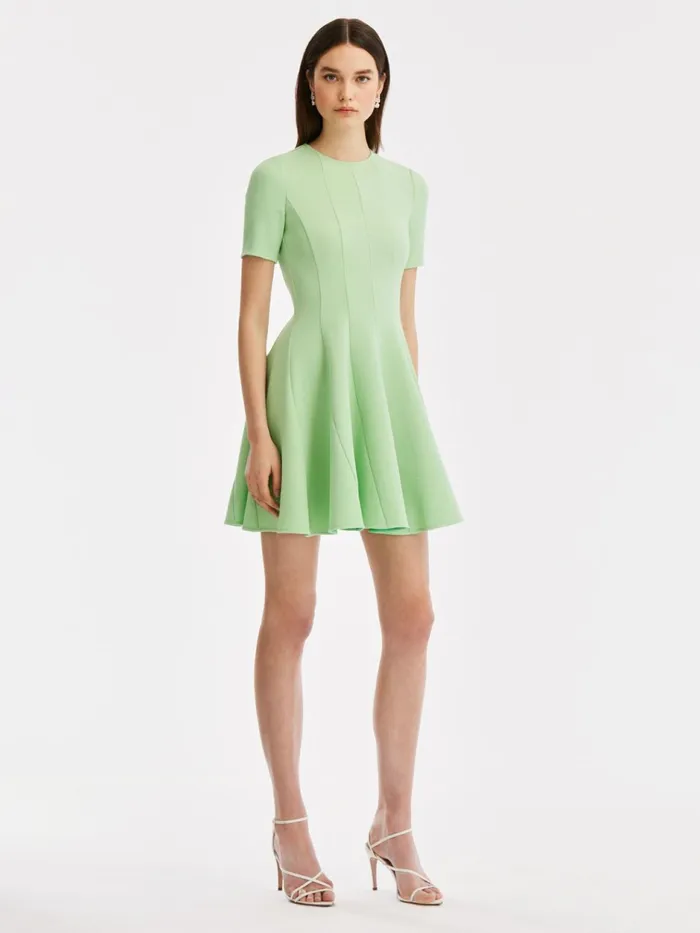 Women Dresses Oscar De La Renta Circular Cut Panel Dress Pistachio