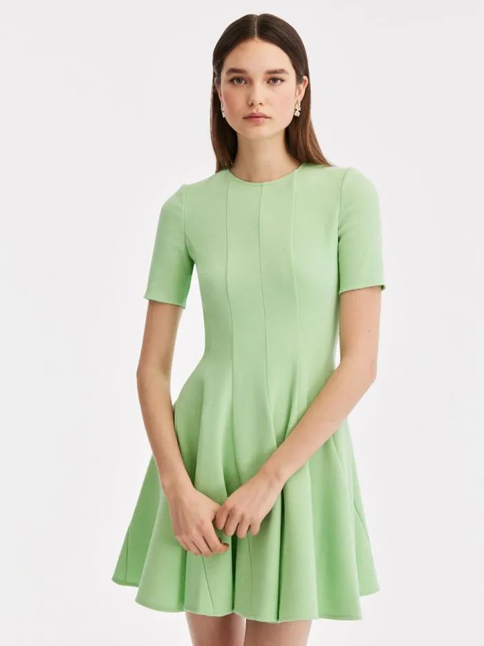 Women Dresses Oscar De La Renta Circular Cut Panel Dress Pistachio Women Dresses Oscar De La Renta Circular Cut Panel Dress Pistachio