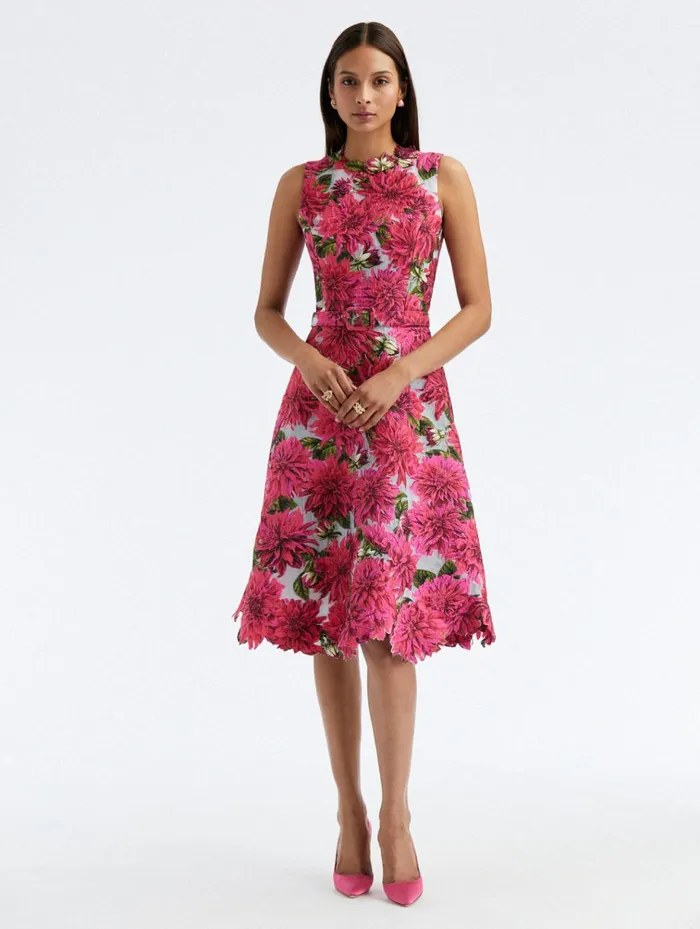Women Dresses Oscar De La Renta Dahlia Fil Coup Dress Fuchsiablue