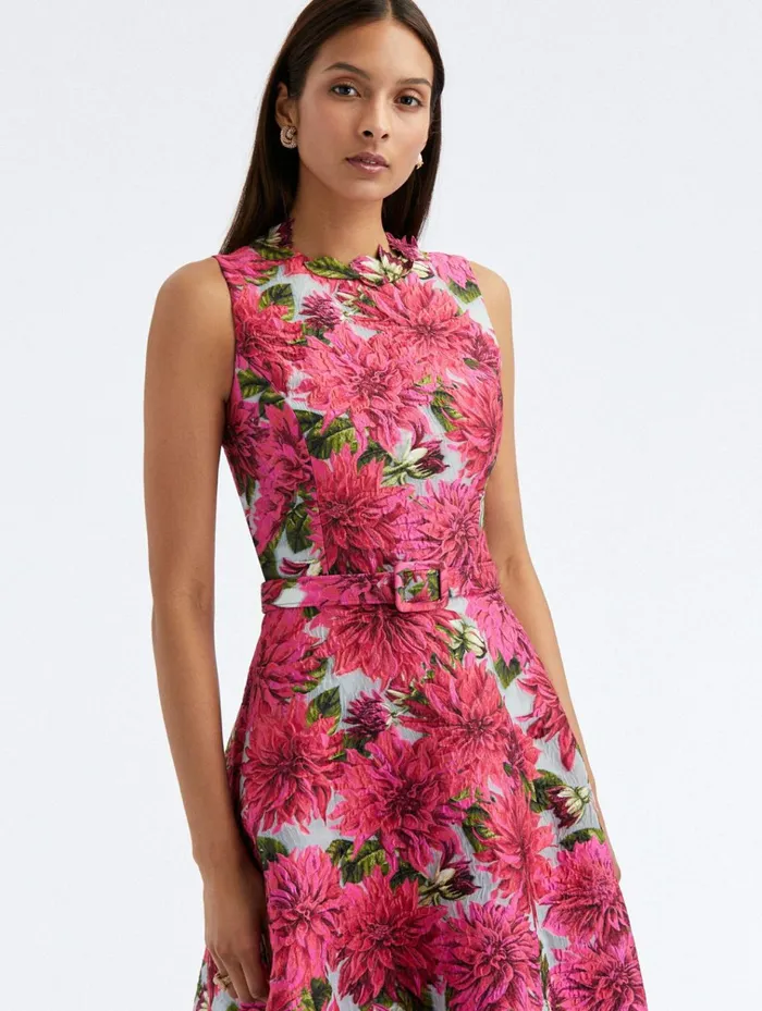 Women Dresses Oscar De La Renta Dahlia Fil Coup Dress Fuchsiablue Women Dresses Oscar De La Renta Dahlia Fil Coup Dress Fuchsiablue
