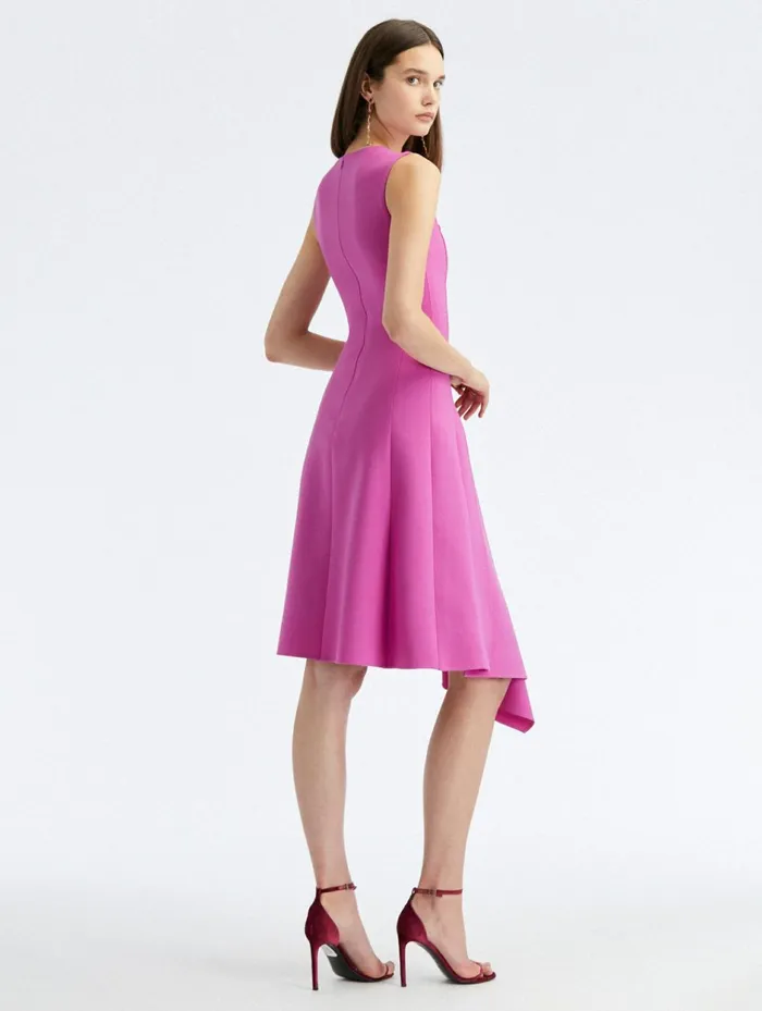 Women Dresses Oscar De La Renta Draped Skirt Wool Dress Orchid Women Dresses Oscar De La Renta Draped Skirt Wool Dress Orchid