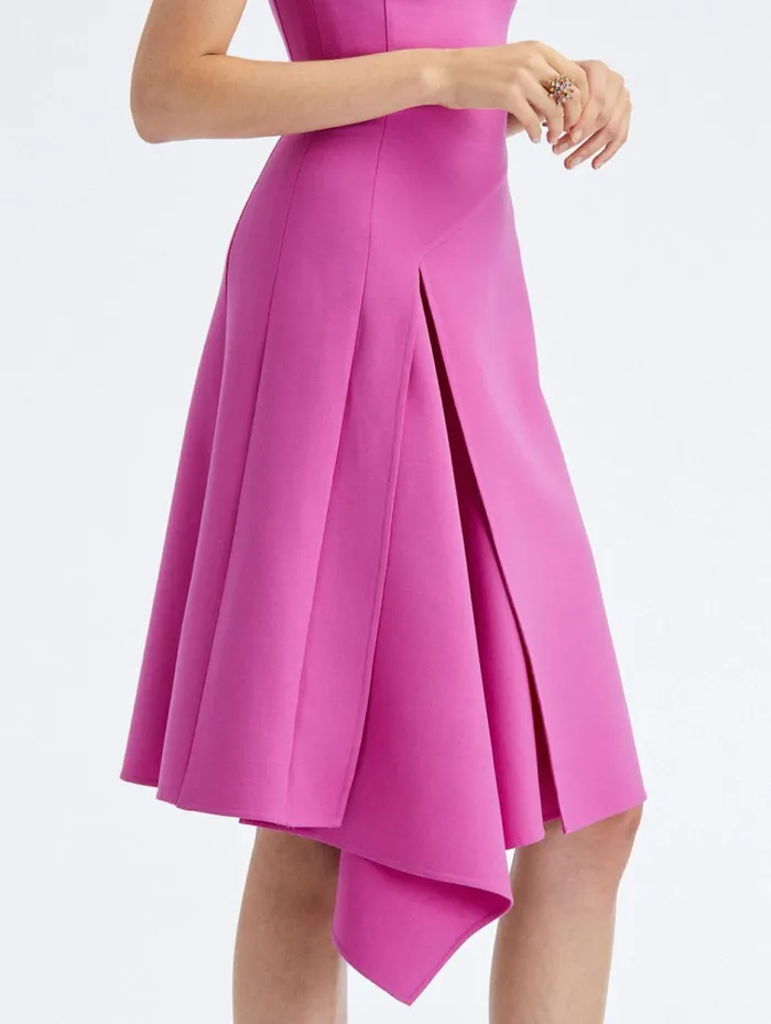 Women Dresses Oscar De La Renta Draped Skirt Wool Dress Orchid Women Dresses Oscar De La Renta Draped Skirt Wool Dress Orchid