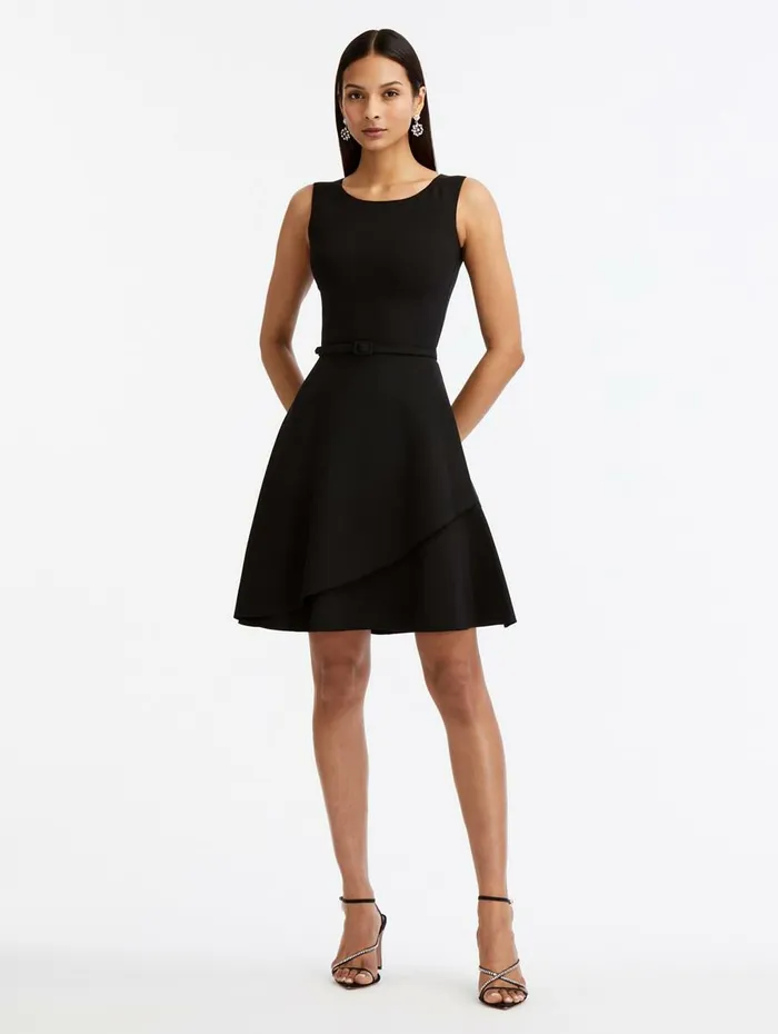 Women Dresses Oscar De La Renta Sleeveless Wrap Effect Dress Black