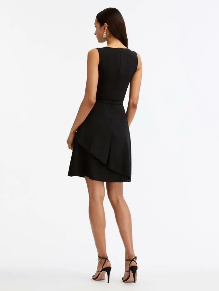 Women Dresses Oscar De La Renta Sleeveless Wrap Effect Dress Black Women Dresses Oscar De La Renta Sleeveless Wrap Effect Dress Black