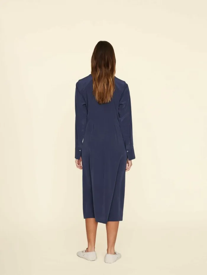 Women Dresses Xirena Navy Banks Silk Dress
