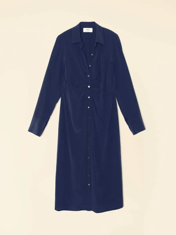 Women Dresses Xirena Navy Banks Silk Dress