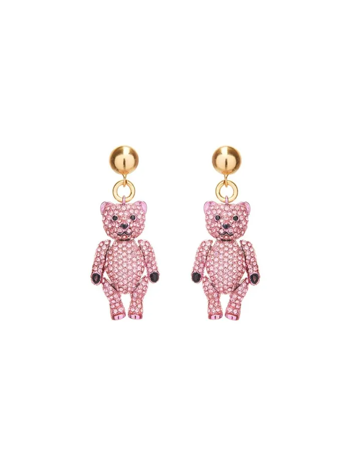 Women Earrings Oscar De La Renta Baby Bear Crystal Earrings Fuchsia
