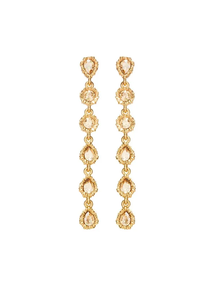 Women Earrings Oscar De La Renta Lintzer Vertical Earrings Golden Shadow