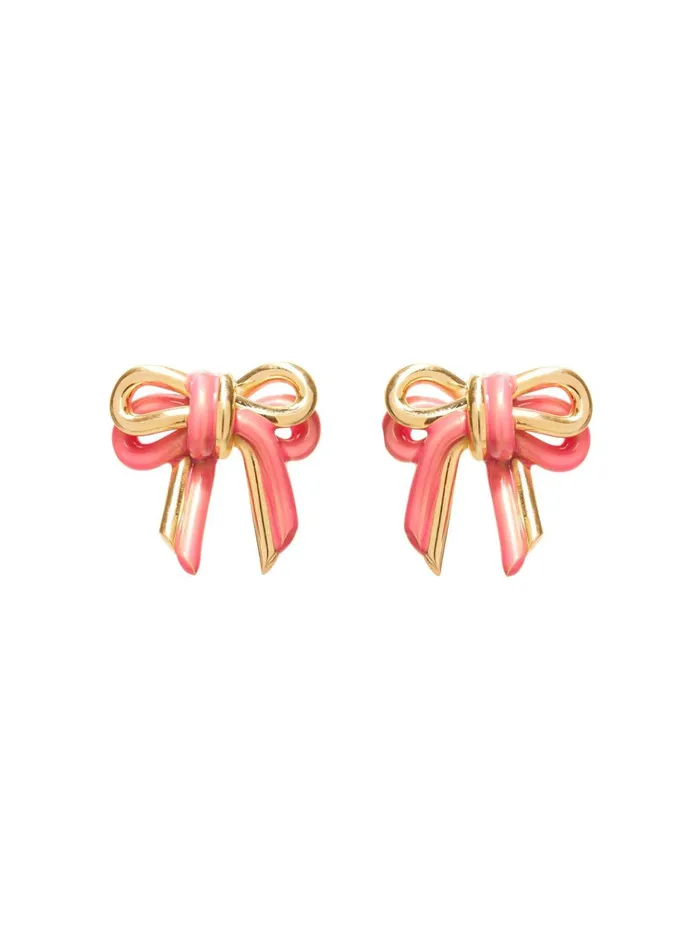 Women Earrings Oscar De La Renta Mini Bow TwoTone Earrings Rose