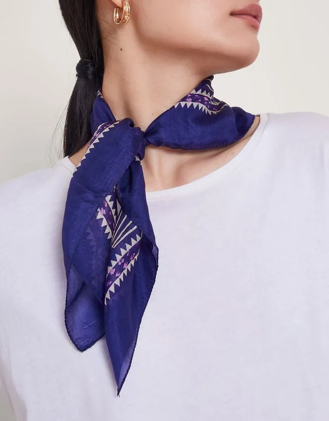 Women Elsie Square Print Silk Scarf Monsoon Scarves