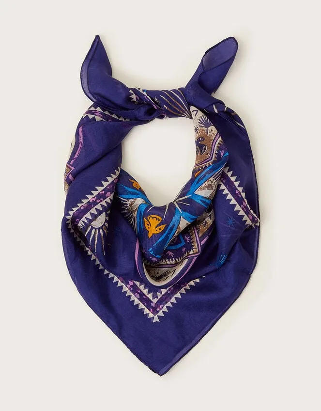 Women Elsie Square Print Silk Scarf Monsoon Scarves