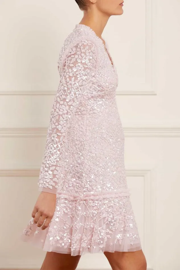 Women Embellished Dresses Needle and Thread Isabella Diamond Mini Dress Pink Women Embellished Dresses Needle and Thread Isabella Diamond Mini Dress Pink