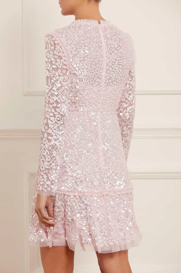 Women Embellished Dresses Needle and Thread Isabella Diamond Mini Dress Pink Women Embellished Dresses Needle and Thread Isabella Diamond Mini Dress Pink