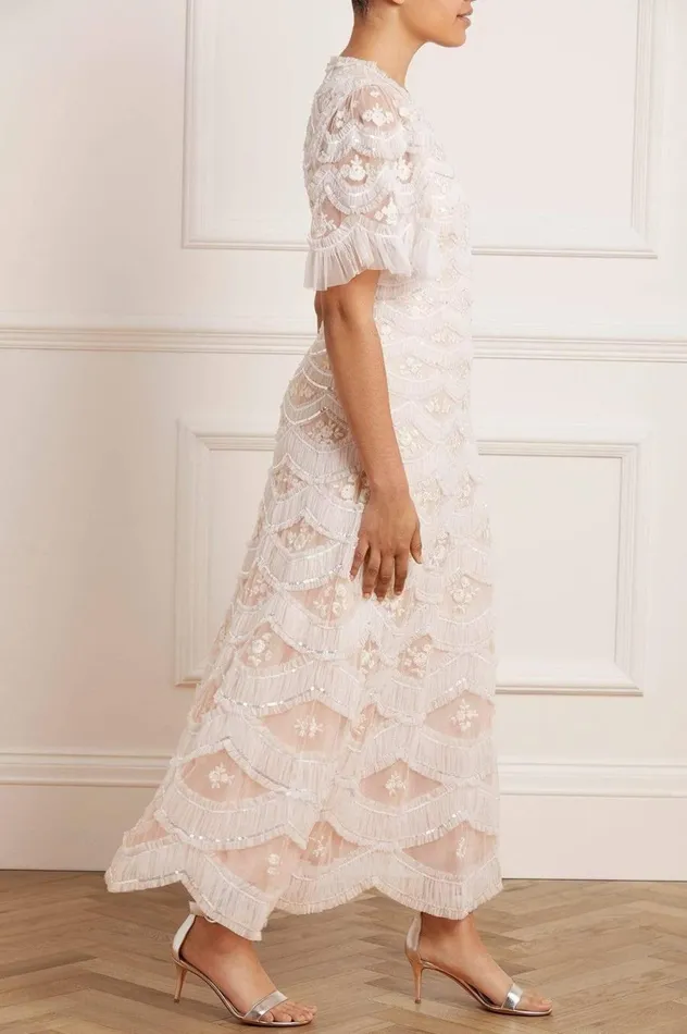 Women Embellished Dresses Needle and Thread Lunette Blossom Ankle Gown Pink