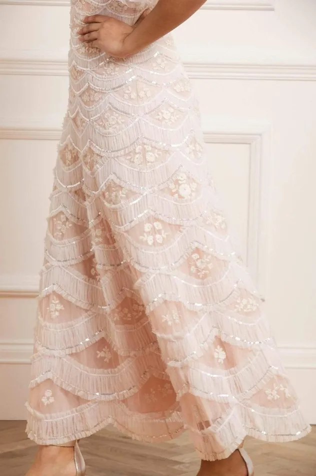 Women Embellished Dresses Needle and Thread Lunette Blossom Ankle Gown Pink