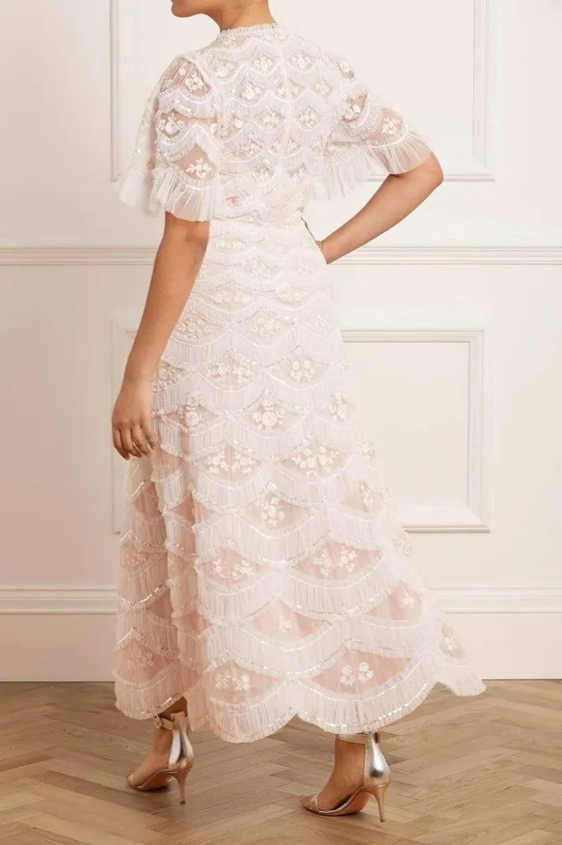 Women Embellished Dresses Needle and Thread Lunette Blossom Ankle Gown Pink