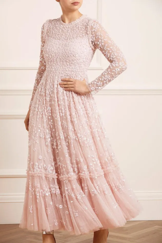 Women Embellished Dresses Needle and Thread Margot Ankle Gown Pink