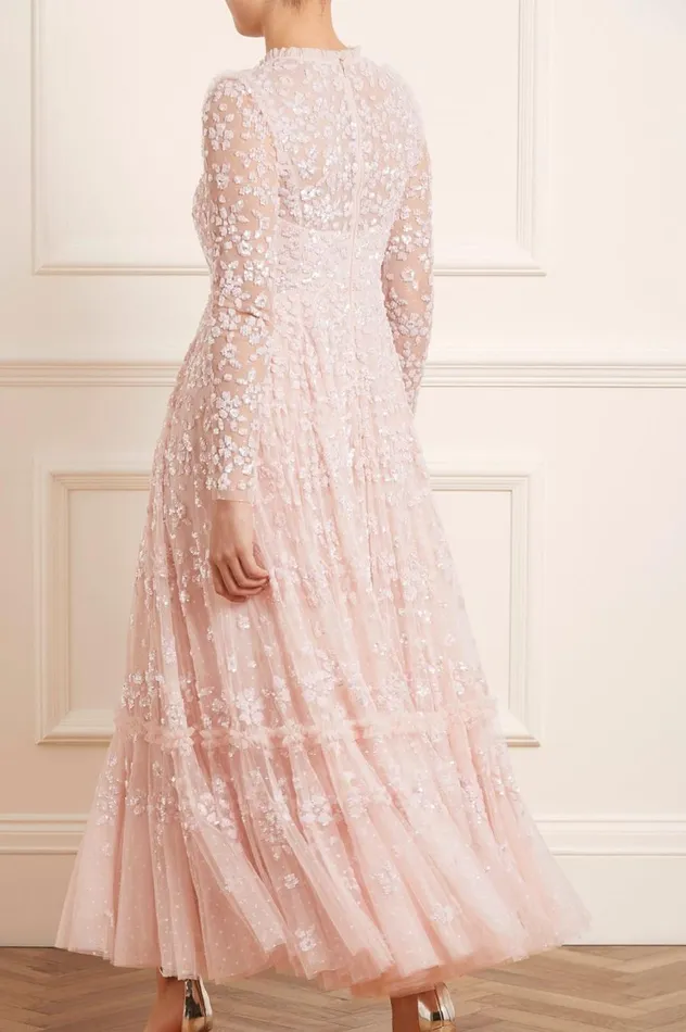 Women Embellished Dresses Needle and Thread Margot Ankle Gown Pink