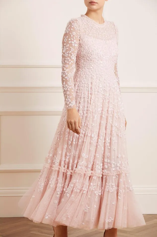 Women Embellished Dresses Needle and Thread Margot Ankle Gown Pink