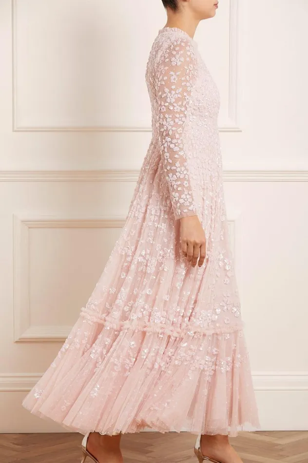 Women Embellished Dresses Needle and Thread Margot Ankle Gown Pink