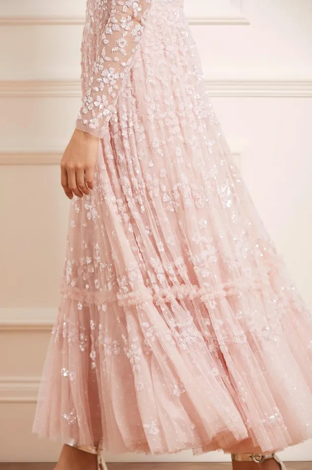Women Embellished Dresses Needle and Thread Margot Ankle Gown Pink
