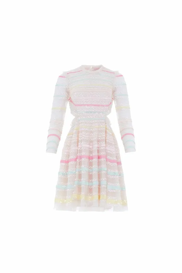 Women Embellished Dresses Needle and Thread Rainbow Backless Micro Mini Dress Rainbow