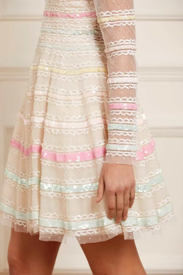 Women Embellished Dresses Needle and Thread Rainbow Backless Micro Mini Dress Rainbow