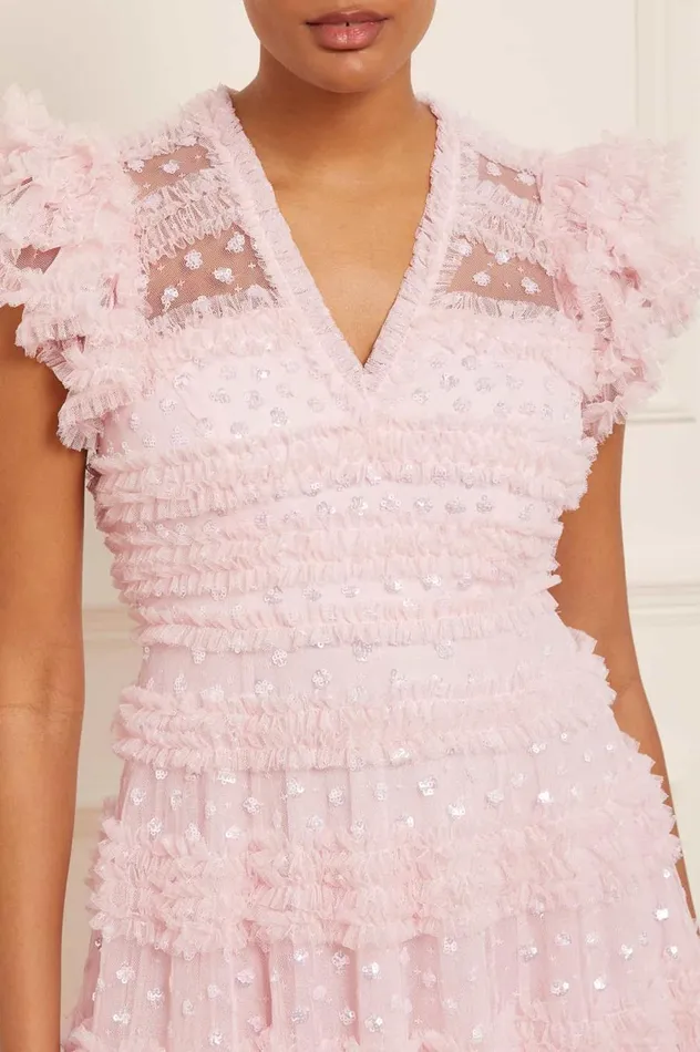 Women Embellished Dresses Needle and Thread Vivian VNeck Gown Pink Women Embellished Dresses Needle and Thread Vivian VNeck Gown Pink