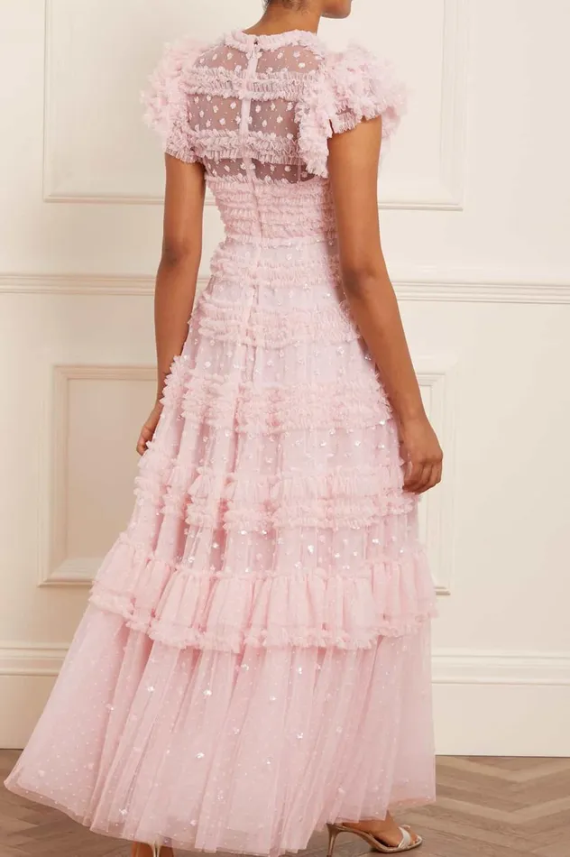 Women Embellished Dresses Needle and Thread Vivian VNeck Gown Pink Women Embellished Dresses Needle and Thread Vivian VNeck Gown Pink