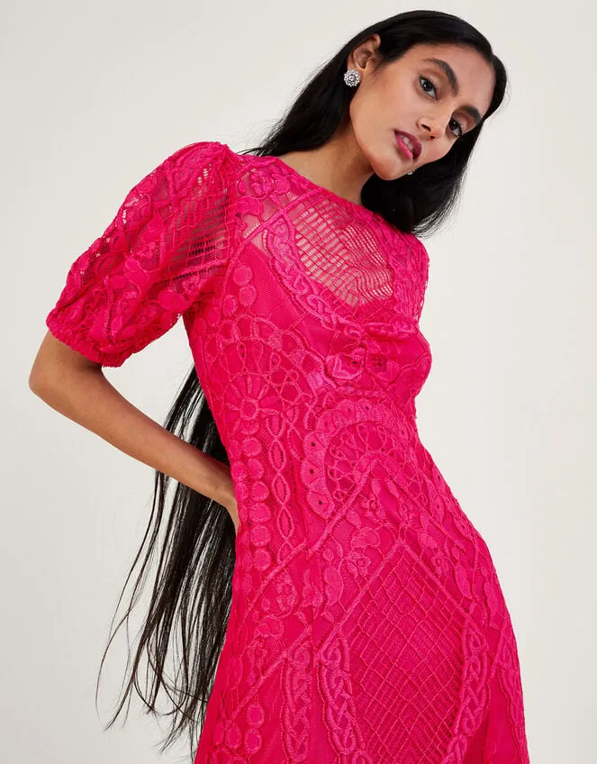 Women Embeth Lace Hanky Hem Dress Pink Monsoon Occasionwear