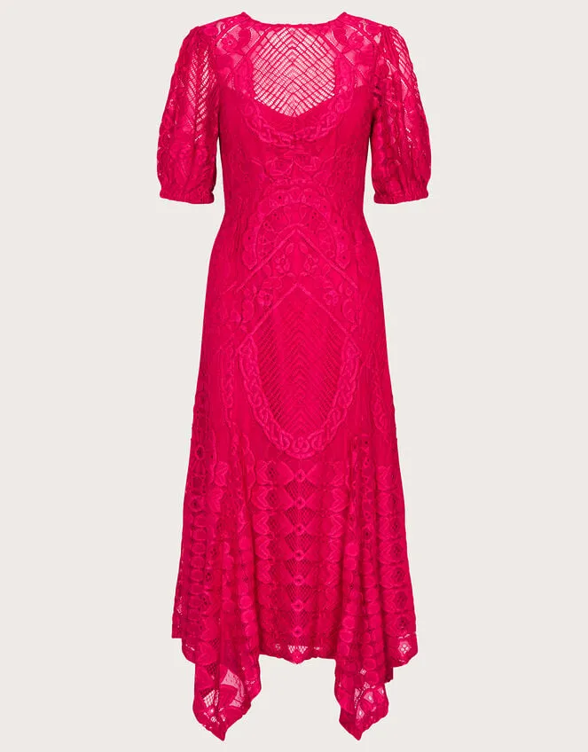 Women Embeth Lace Hanky Hem Dress Pink Monsoon Occasionwear