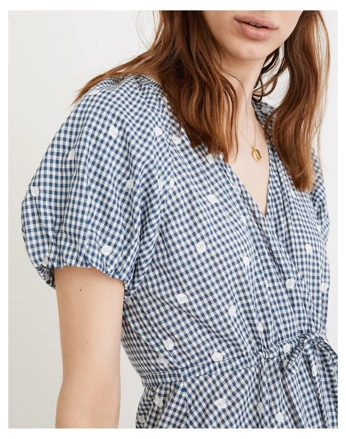 Women Embroidered Gingham Faux Wrap Tie Waist Midi Dress Navy Shoreline Madewell Dresses Women Embroidered Gingham Faux Wrap Tie Waist Midi Dress Navy Shoreline Madewell Dresses
