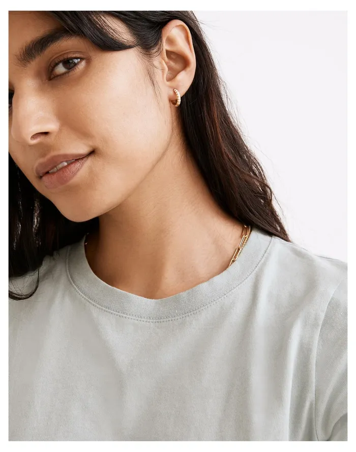 Women Enamel Stripe Huggie Hoop Earrings Lighthouse Madewell Earrings Women Enamel Stripe Huggie Hoop Earrings Lighthouse Madewell Earrings