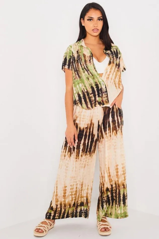 Women Ensemble 2 Pices Chemise Pantalon Tie And Dye BeigeVert Beige Brentiny Paris Top And Tank Tops Women Ensemble 2 Pices Chemise Pantalon Tie And Dye BeigeVert Beige Brentiny Paris Top And Tank Tops