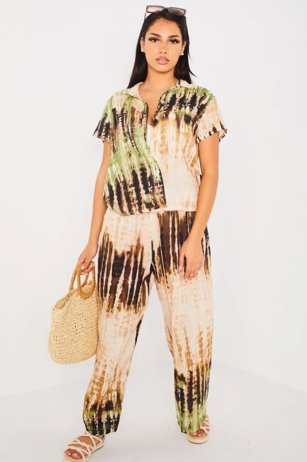 Women Ensemble 2 Pices Chemise Pantalon Tie And Dye BeigeVert Beige Brentiny Paris Top And Tank Tops Women Ensemble 2 Pices Chemise Pantalon Tie And Dye BeigeVert Beige Brentiny Paris Top And Tank Tops