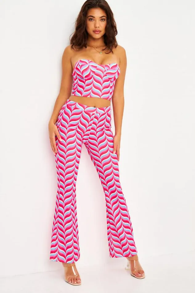 Women Ensemble 2 Pices Crop Top Pantalon vas RoseBleu Imprim Rtro Pink Brentiny Paris Lace Tops Women Ensemble 2 Pices Crop Top Pantalon vas RoseBleu Imprim Rtro Pink Brentiny Paris Lace Tops