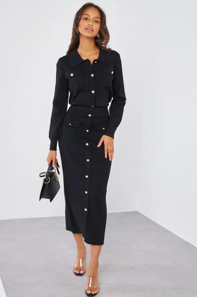 Women Ensemble 2 Pices Gilet Jupe Moulant Noir Black Brentiny Paris Sets With Top Bottoms Women Ensemble 2 Pices Gilet Jupe Moulant Noir Black Brentiny Paris Sets With Top Bottoms