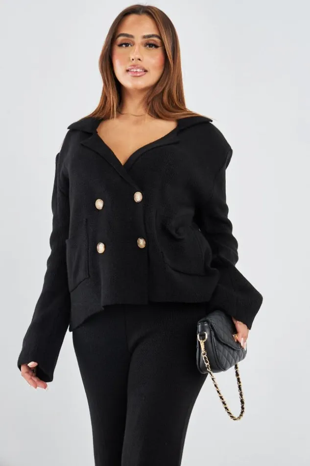 Women Ensemble 2 Pices Gilet Pantalon En Maille Noir Black Brentiny Paris Cardigans Women Ensemble 2 Pices Gilet Pantalon En Maille Noir Black Brentiny Paris Cardigans