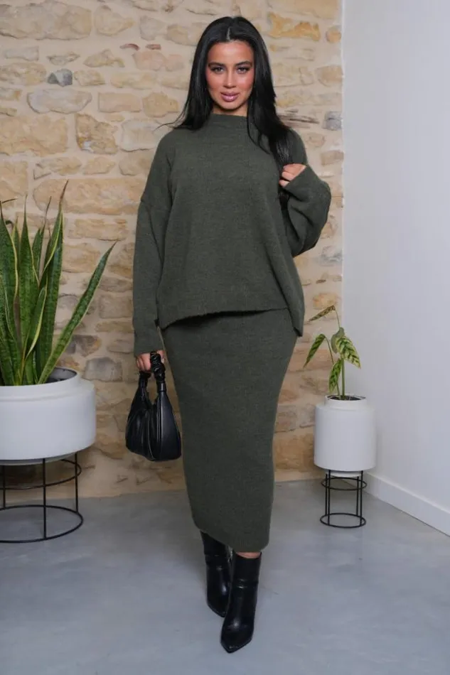 Women Ensemble 2 Pices Pull Jupe Kaki Texture Khaki Brentiny Paris White Tops Women Ensemble 2 Pices Pull Jupe Kaki Texture Khaki Brentiny Paris White Tops