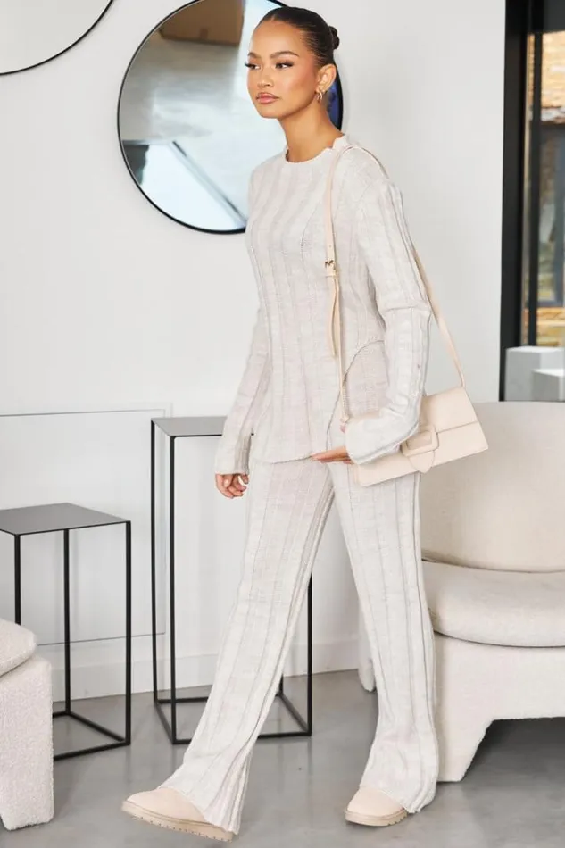Women Ensemble 2 Pices Pull Pantalon En Maille Beige Beige Brentiny Paris White Tops Women Ensemble 2 Pices Pull Pantalon En Maille Beige Beige Brentiny Paris White Tops