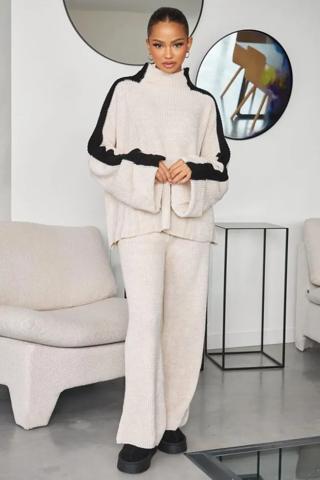 Women Ensemble 2 Pices Pull Pantalon En Maille BeigeNoir Beige Brentiny Paris White Tops Women Ensemble 2 Pices Pull Pantalon En Maille BeigeNoir Beige Brentiny Paris White Tops