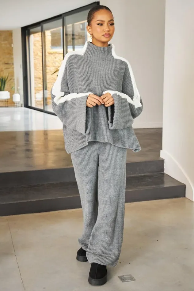 Women Ensemble 2 Pices Pull Pantalon En Maille Gris Blanc Grey Brentiny Paris White Tops Women Ensemble 2 Pices Pull Pantalon En Maille Gris Blanc Grey Brentiny Paris White Tops