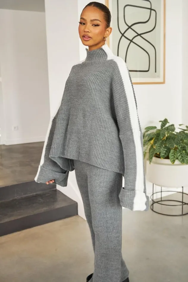 Women Ensemble 2 Pices Pull Pantalon En Maille Gris Blanc Grey Brentiny Paris White Tops Women Ensemble 2 Pices Pull Pantalon En Maille Gris Blanc Grey Brentiny Paris White Tops
