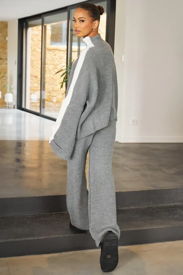 Women Ensemble 2 Pices Pull Pantalon En Maille Gris Blanc Grey Brentiny Paris White Tops Women Ensemble 2 Pices Pull Pantalon En Maille Gris Blanc Grey Brentiny Paris White Tops