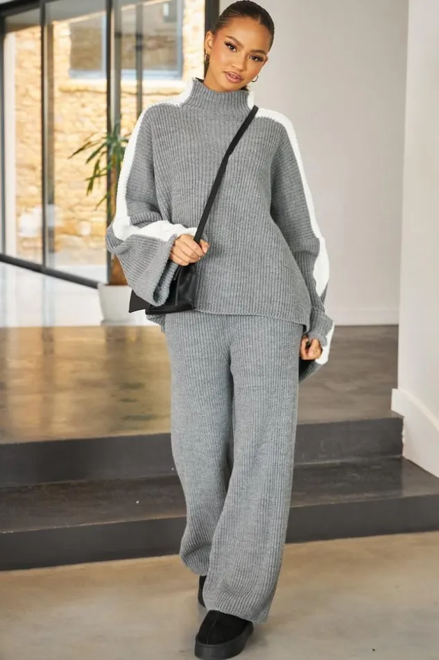 Women Ensemble 2 Pices Pull Pantalon En Maille Gris Blanc Grey Brentiny Paris White Tops Women Ensemble 2 Pices Pull Pantalon En Maille Gris Blanc Grey Brentiny Paris White Tops